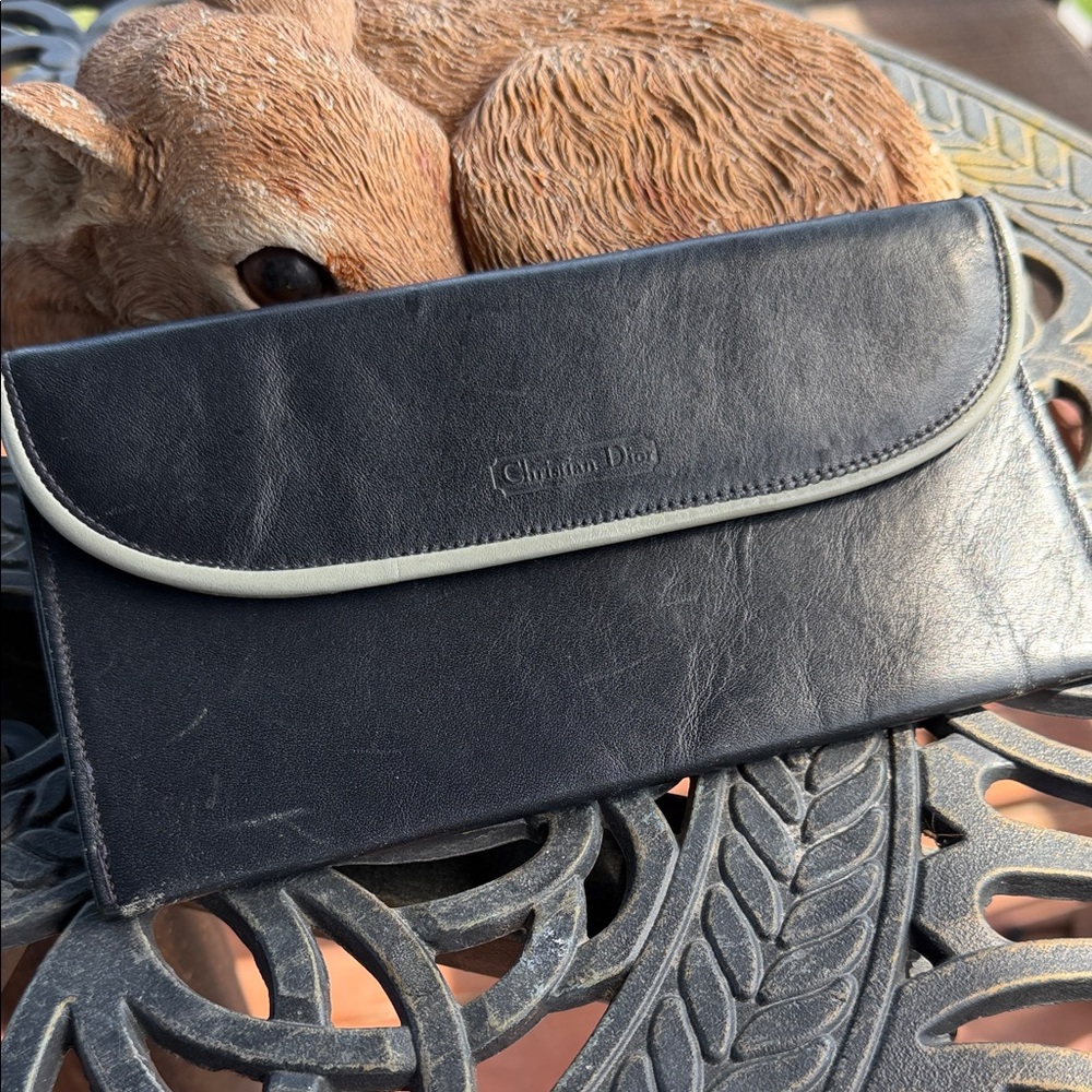 Vintage Leather Christian Dior Clutch / Wallet